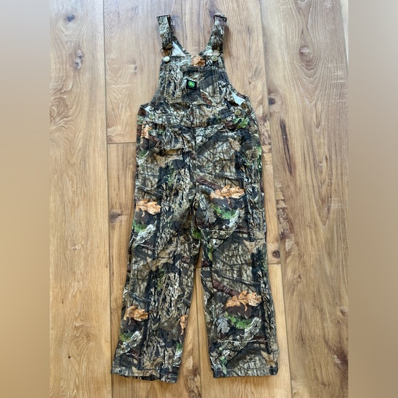 John Deere Mossy Oak Camo Overalls Youth Size 7 Unisex - Picture 2 of 13